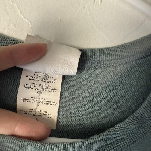 Champion Shirt Mens Small Green Chenille Patch Logo Short Sleeve Casual Tee - Picture 4 of 7